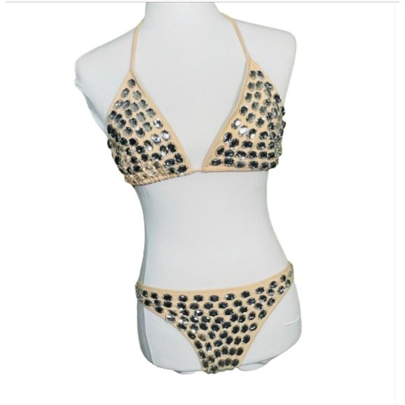 Swim Kei Jeweled Rhinestone Bikini Swim Suit - Picture 1 of 9
